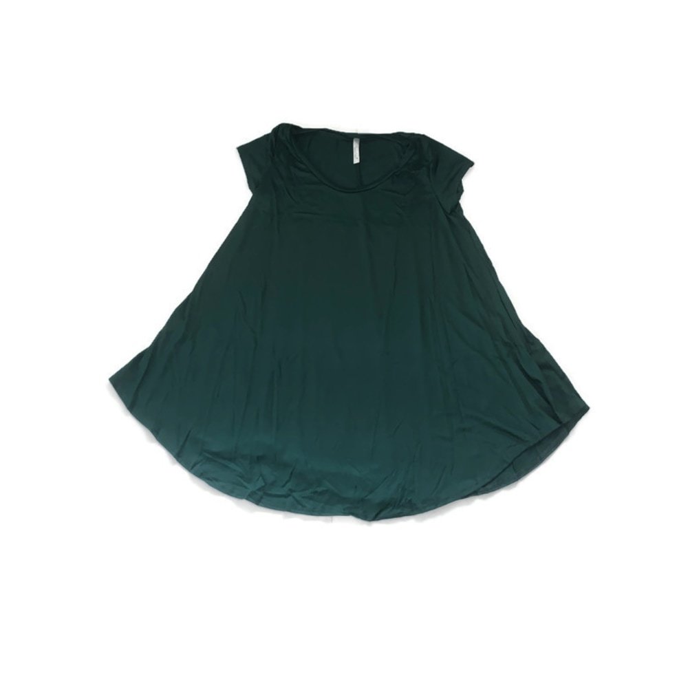 Isaac Liev Tunic Top Womens Size L Hunter Green Short Sleeve Flowy Swing T-shirt - Picture 6 of 8